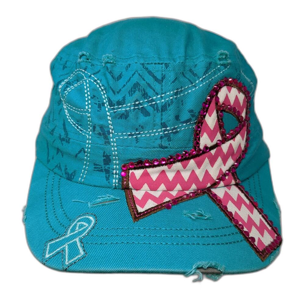 Ribbon Slideback Cadet Army Cap Hat Blue One Size Embroidered Leader